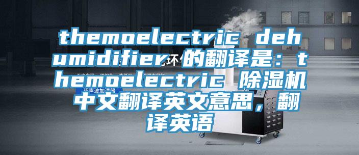 themoelectric dehumidifier 的翻譯是：themoelectric 除濕機 中文翻譯英文意思，翻譯英語